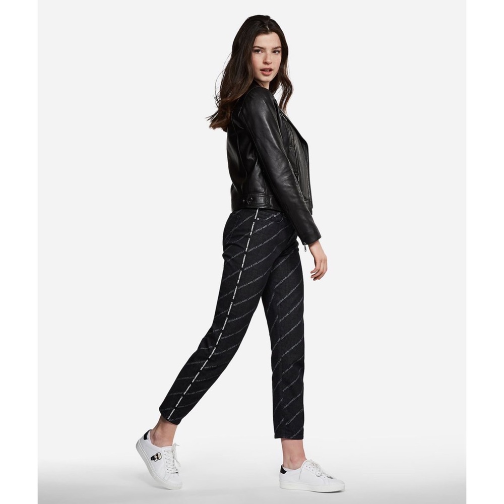 [Karl Lagerfeld] KARL x AMBER VALLETTA STRAIGHT LOGO PRINT JEANS